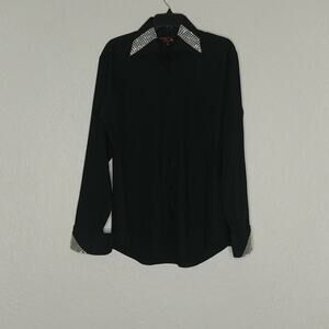 Prime Time Embellished Button Front Shirt Size 15 1/2 (34/35)